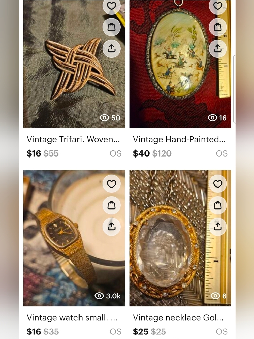 Vintage Bundle Necklace, Trifarri Brooch, Watch, +other